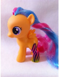 Size: 439x570 | Tagged: safe, scootaloo, g4, brushable, female, irl, photo, prototype, rainbow power, toy
