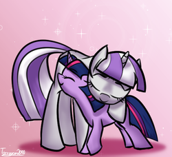 Size: 1000x911 | Tagged: safe, artist:tarragon2000, twilight sparkle, twilight velvet, pony, unicorn, g4, cute, duo, filly, mother and daughter, unicorn twilight