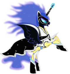 Size: 9170x9630 | Tagged: safe, artist:90sigma, nightmare moon, alicorn, pony, g4, absurd resolution, clothes, costume, ethereal mane, female, magic, mare, rearing, simple background, solo, starry mane, transparent background
