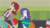 Size: 642x362 | Tagged: safe, screencap, captain planet, golden hazel, nolan north, normal norman, rarity, rose heart, rover, tennis match, watermelody, equestria girls, g4, my little pony equestria girls: rainbow rocks, player piano, background human, boots, bracelet, clothes, high heel boots, jewelry, lockers, musical instrument, piano, skirt