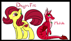 Size: 647x379 | Tagged: safe, artist:leafystaragent44, oc, oc only, oc:dragon fire, oc:malish, dragon