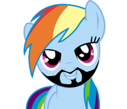 Size: 270x231 | Tagged: safe, edit, rainbow dash, g4, beard, conchita wurst, female, solo