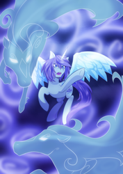 Size: 500x707 | Tagged: safe, artist:mylittlesheepy, oc, oc only, oc:jackie frost, windigo, ice, solo, wings