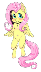 Size: 426x744 | Tagged: safe, artist:kiriya, fluttershy, g4, belly button, female, pixiv, solo