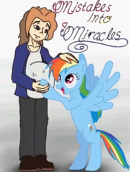 Size: 531x702 | Tagged: artist needed, dead source, safe, rainbow dash, human, pegasus, pony, g4, duo, joel, male pregnancy, mistakes into miracles, pregnant, vinesauce, wat, what has magic done, what has science done, why, youtube link