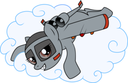 Size: 4000x2596 | Tagged: safe, artist:jh, oc, oc only, oc:blitz, original species, plane pony, pony, a-10 thunderbolt ii, bedroom eyes, cloud, plane, sharp teeth, simple background, solo, transparent background, vector