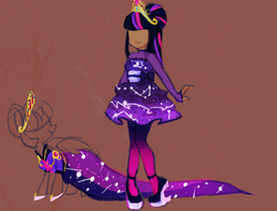 Size: 783x597 | Tagged: safe, artist:sugaryboogary, twilight sparkle, human, g4, clothes, dark skin, dress, female, gala dress, humanized, redesign, solo, twilight sparkle (alicorn)