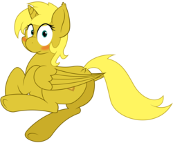 Size: 5800x4800 | Tagged: safe, artist:erockertorres, oc, oc only, oc:ticket, alicorn, pony, absurd resolution, alicorn oc, butt, plot, simple background, solo, transparent background