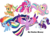 Size: 4123x3034 | Tagged: safe, artist:vector-brony, applejack, fluttershy, pinkie pie, rainbow dash, rarity, twilight sparkle, alicorn, earth pony, pegasus, pony, unicorn, g4, twilight's kingdom, female, mane six, mare, multicolored hair, multicolored mane, rainbow power, simple background, transparent background, twilight sparkle (alicorn), vector