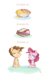 Size: 3300x5100 | Tagged: dead source, safe, artist:yuji8sushi, cheese sandwich, pinkie pie, earth pony, pony, g4, female, literal, male, pie, pun, sandwich, ship:cheesepie, shipping, straight, visual pun