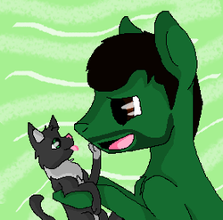 Size: 289x286 | Tagged: safe, artist:that-one-outcast, cat, cute, omid, omid (the walking dead), ponified, solo, the walking dead