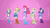 Size: 1280x720 | Tagged: safe, screencap, applejack, fluttershy, pinkie pie, rainbow dash, rarity, equestria girls, g4, my little pony equestria girls, boots, clothes, cowboy boots, cowboy hat, female, hat, helping twilight win the crown, high heel boots, humane five, jacket, pink background, pointing, polka dot socks, shirt, shoes, simple background, skirt, socks, vest, wondercolts