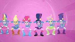 Size: 1280x720 | Tagged: safe, screencap, applejack, fluttershy, pinkie pie, rainbow dash, rarity, twilight sparkle, equestria girls, g4, boots, female, helping twilight win the crown, high heel boots, humane five, humane six, shoes, squatting, wondercolts