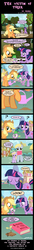 Size: 700x5168 | Tagged: safe, artist:henbe, applejack, derpy hooves, dinky hooves, spike, twilight sparkle, alicorn, pony, g4, twilight's kingdom, acorn, book, comic, crying, earth pony magic, feels, female, incoming feels, mare, twilight sparkle (alicorn), watering can