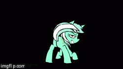 Size: 260x146 | Tagged: safe, artist:isaiahdjkim, lyra heartstrings, pony, unicorn, g4, animated, butt, butt shake, female, flank, flank spin, looking at you, looking back, looking back at you, lyrebutt, mare, plot, solo, tail twirl, youtube link