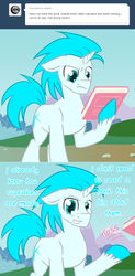 Size: 700x1428 | Tagged: safe, artist:naomiknight17, oc, oc only, oc:cryo, fanfic:cupcakes, askthesixelementals, comic, ice, solo, tumblr