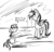 Size: 878x845 | Tagged: safe, artist:neuro, oc, oc only, oc:blackjack, alicorn, cyborg, pony, fallout equestria, fallout equestria: project horizons, /foe/, alicorn oc, blank flank, monochrome