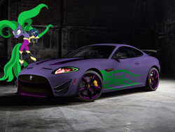 Size: 1920x1440 | Tagged: safe, artist:shadowbolt240z, mane-iac, pony, g4, car, jaguar (car), jaguar xk, ponified, solo