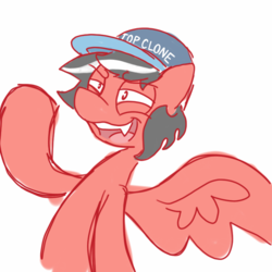 Size: 800x800 | Tagged: safe, artist:familywing, oc, oc only, oc:havocwing, crisis equestria, antiponies, baseball cap, hat, solo, top gun