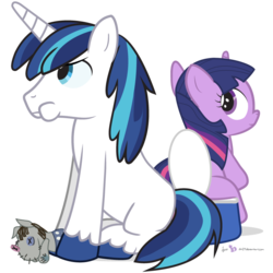 Size: 800x800 | Tagged: safe, artist:dm29, shining armor, smarty pants, twilight sparkle, pony, unicorn, g4, baby, duo, female, filly, filly twilight sparkle, frown, implied pissing, looking back, male, potty, potty time, potty training, puffy cheeks, simple background, sitting, training potty, transparent background, younger