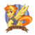 Size: 3500x3500 | Tagged: safe, artist:spittfireart, spitfire, pegasus, pony, g4, abstract background, clothes, cute, cutefire, female, high res, mare, old banner, solo, spread wings, sunglasses, uniform, wings