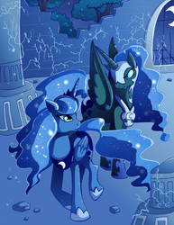 Size: 800x1038 | Tagged: safe, artist:butterscotch25, nightmare moon, princess luna, g4, duality, night