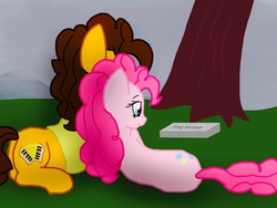 Size: 1024x768 | Tagged: safe, artist:biosonic100, cheese sandwich, pinkie pie, g4, female, grave, male, ship:cheesepie, shipping, straight