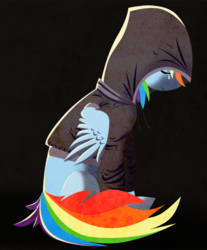 Size: 662x800 | Tagged: safe, artist:bluefluffydinosaur, rainbow dash, g4, clothes, crying, female, hoodie, sad, solo