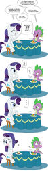 Size: 700x2465 | Tagged: safe, artist:paburrito, artist:pia-sama, rarity, spike, dragon, pony, unicorn, g4, awkward, awkward moment, blushing, comic, cute, date, dialogue, female, food, laughing, male, mare, nervous, restaurant, ship:sparity, shipping, shy, straight, table, translation request