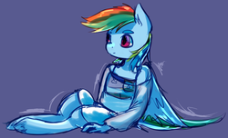 Size: 1280x777 | Tagged: safe, artist:marshmellowcannibal, rainbow dash, anthro, g4, female, solo