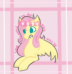 Size: 609x624 | Tagged: safe, artist:picatails, fluttershy, g4, female, floral head wreath, solo