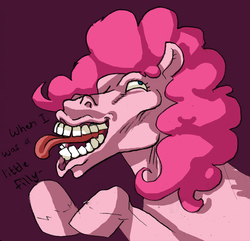 Size: 836x805 | Tagged: safe, artist:dontfapgirl, pinkie pie, g4, creepy, female, hoers, solo