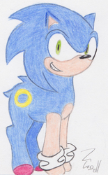 Size: 384x618 | Tagged: artist needed, source needed, safe, pony, male, ponified, solo, sonic the hedgehog, sonic the hedgehog (series), traditional art