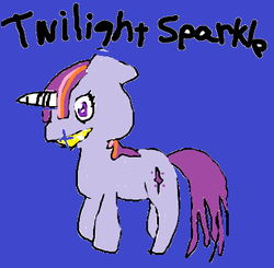Size: 412x404 | Tagged: safe, artist:texpac, twilight sparkle, g4, 1000 hours in ms paint, female, ms paint, obvious troll, op is a duck, shitposting, solo, stylistic suck