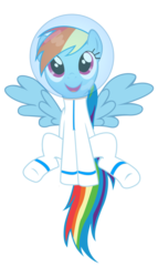 Size: 676x1183 | Tagged: safe, artist:doodlewizard, rainbow dash, pegasus, pony, g4, astrodash, astronaut, clothes, female, hilarious in hindsight, solo, spacesuit