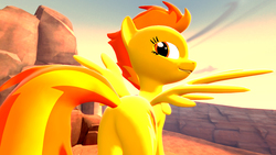 Size: 1280x720 | Tagged: safe, artist:optica, spitfire, pegasus, pony, g4, 3d, butt, female, gmod, looking at you, looking back, looking back at you, mare, plot, solo, stupid sexy spitfire
