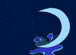 Size: 700x510 | Tagged: source needed, useless source url, safe, artist:darkflame75, princess luna, alicorn, pony, lunadoodle, g4, crescent moon, female, mare, moon, solo, tangible heavenly object, transparent moon