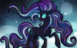 Size: 1680x1050 | Tagged: safe, artist:dezy-x29, nightmare rarity, g4, female, glowing eyes, moon, solo