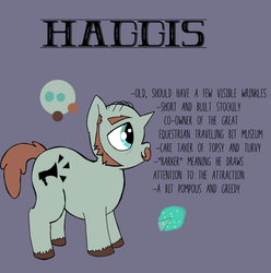 Size: 713x720 | Tagged: safe, artist:playgroundholocaust, oc, oc only, oc:haggis, pony, unicorn, circus, facial hair, fat, male, megaphone, short, solo