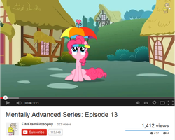 Size: 642x513 | Tagged: safe, screencap, pinkie pie, mentally advanced series, feeling pinkie keen, g4, female, solo, youtube