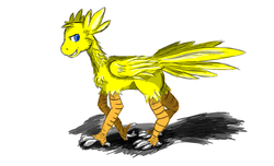 Size: 1400x853 | Tagged: safe, artist:et9977, chocobo, pony, crossover, final fantasy, ponified, solo