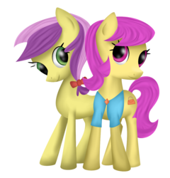 Size: 1032x1075 | Tagged: safe, artist:ariah101, lavender fritter, pursey pink, earth pony, pony, g4, apple family member, background pony, duo, duo female, female, mare, simple background, transparent background