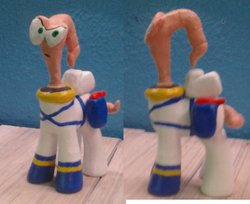 Size: 1336x1092 | Tagged: safe, earthworm, worm, worm pony, brushable, earthworm jim, ponified, sculpture, toy, what has science done