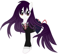 Size: 1024x849 | Tagged: safe, artist:rainbowdash038, pony, anime, clothes, date a live, ponified, school uniform, solo, tohka yatogami