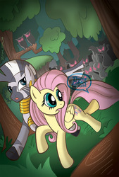 Size: 809x1200 | Tagged: safe, artist:thom zahler, idw, fluttershy, zecora, pegasus, pony, zebra, friends forever #5, g4, my little pony: friends forever, comic, comic cover, cover, cover art, female, mare, textless version, variant cover, watermark