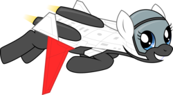Size: 4000x2199 | Tagged: safe, artist:jh, oc, oc only, oc:morgan, original species, plane pony, pony, ace combat, adfx-02 morgan, plane, simple background, solo, solo wing pixy, transparent background, vector