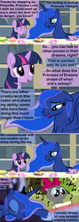 Size: 1120x3150 | Tagged: safe, artist:beavernator, princess luna, twilight sparkle, alicorn, pony, g4, ^^, comic, dream, eyes closed, female, keyboard cat, kitten, mare, musical instrument, piano, sleeping, twilight sparkle (alicorn)