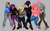 Size: 1280x793 | Tagged: safe, artist:maroonracoon, applejack, fluttershy, pinkie pie, rainbow dash, rarity, spike, twilight sparkle, human, g4, barefoot, blushing, clothes, converse, dark skin, diversity, earring, feet, grin, high heels, hug, humanized, jacket, mane six, open mouth, shoes, smiling, sweater, undercut