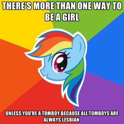 Size: 500x500 | Tagged: safe, rainbow dash, g4, advice meme, exploitable meme, female, image macro, meme, satire, solo, text, wtf