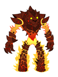 Size: 750x997 | Tagged: safe, artist:skyjagged, lavan, elemental, fire elemental, lava demon, g1, g4, fire, g1 to g4, generation leap, male, redesign, simple background, solo, transparent background